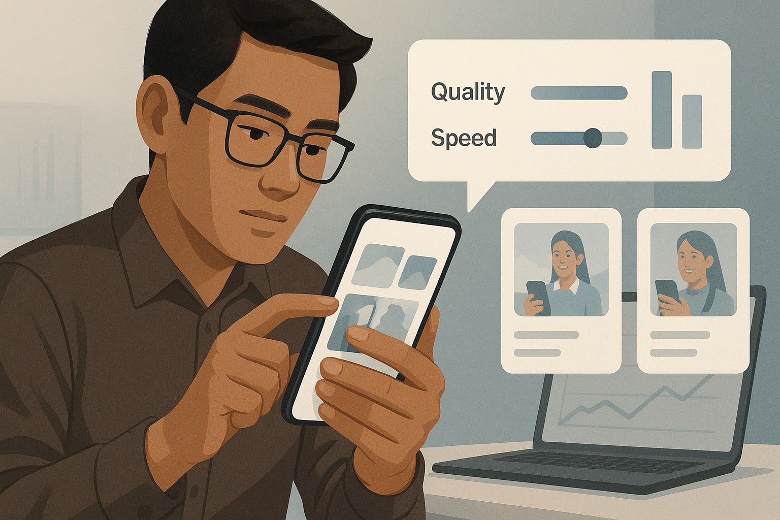 Pengguna mengatur kualitas dan kuota Nano Banana Pro di HP
